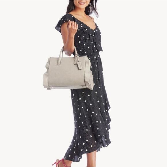 1. State Ruffled Polka Dot High Low Dress One Shoulder Midi Party Cocktail Small - Picture 13 of 16